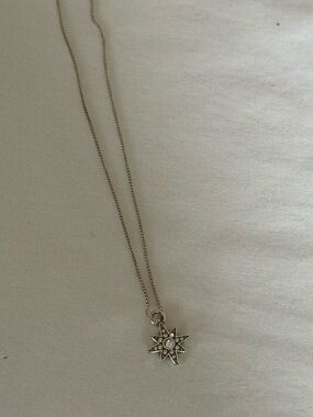 Brighton Silver Starburst Necklace with Clear Accents